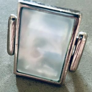 Iridescent stone ring